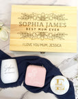 Personalised Marble Coaster, Tumbler & Jewellery Case Set in Custom Engraved Wooden Box, Mom Maid of Honour Bridesmaid Proposal Wedding Gift