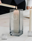 Custom Engraved Square Glass Vase Unity Candles & Holders Set, Wedding Ceremony Engagement Christening Baptism Anniversary Personalised Gift