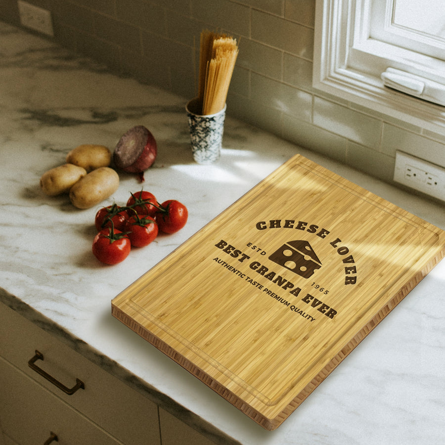 Personalised Bamboo Wooden Cheese Serving Board, Custom Engraved Cutting Chopping Tray Charcuterie Platter Butcher's Block Housewarming Gift
