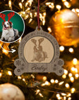 Custom Engraved Christmas Pet Photo -  Double Layer Wooden Ornament