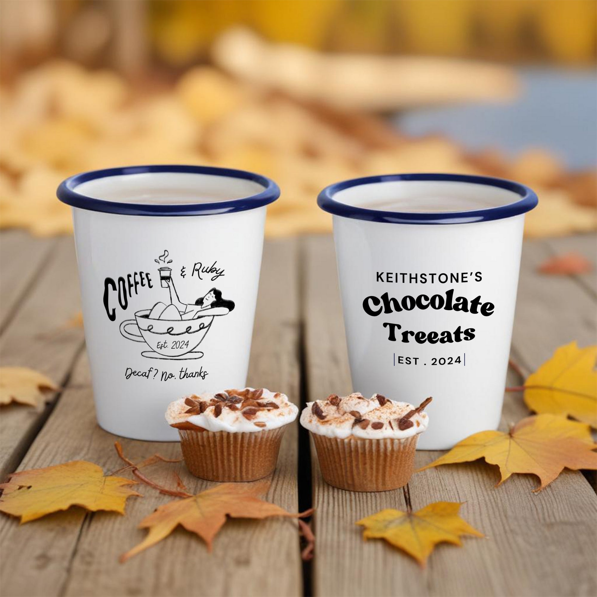 Custom Engraved Enamel Camping Tumbler, Coffee Cup, Personalised Hot Chocolate Mug, Anniversary, Kid, Mom Dad, Christmas Logo Corporate Gift