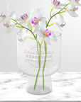 Engraved Large Compote Clear Glass Vase - 18D x 23.5cmH