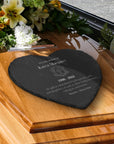 Personalised Memorial Heart Slate Sign, Custom Engraved In Loving Memory Garden Stone, Funeral Cemetery Plaque, Loss of Loved One Pray Gift