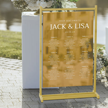 Personalised Wedding Seating Chart Sign, Custom Print Guest Plan, Engagement Anniversary Birthday Find Table Your Seat Awaits Mirror Signage