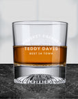 Personalised 315ml Whiskey Pattern Bottom Round Glass, Custom Engraved Scotch Tumbler, Corporate Housewarming Wedding, Groomsman, Dad's Gift