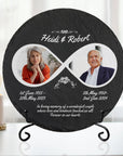 Personalised Photo Memorial Round Slate Sign, Custom Print In Loving Memory Garden Stone Funeral Cemetery Plaque Display Loss Love Pray Gift