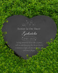 Personalised Memorial Heart Slate Sign, Custom Engraved In Loving Memory Garden Stone, Funeral Cemetery Plaque, Loss of Loved One Pray Gift