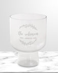 Personalised Compote Clear Glass Vase, Custom Engraved Memorial Wedding Gift for Bridesmaid, Mother of Bride/ Groom, Housewarming, Anniversary