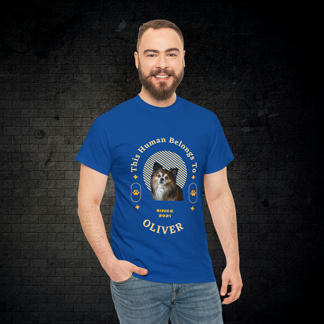 Customise Your Pet Photo Unisex T-shirt - This Human Belongs To