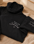 Embroidered 520gsm Heavyweight Unisex Hoodie with Pocket - Black