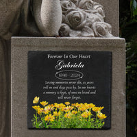 Personalised Photo Memorial Square Slate Sign Custom Print In Loving Memory Garden Stone Funeral Cemetery Plaque Display Loss Love Pray Gift
