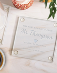 Custom Engraved Glass Coaster, Personalised Drink Mat, Wedding Favours/ Anniversary / Housewarming/ Birthday/ Corporate Gift