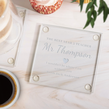 Custom Engraved Glass Coaster, Personalised Drink Mat, Wedding Favours/ Anniversary / Housewarming/ Birthday/ Corporate Gift