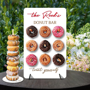 Custom 3D Plywood Donuts Wall Stand, Personalised Name, Date Candy Bar Display, Donuts Stack Holder, Rustic Wedding Table Decor, Party Sign