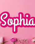 Custom Made Acrylic 3D Double Layered Barbie Script Name Sign, Personalised Kid Names Plaque, Nursery Wall Decor, Gold Mirror Baptism, Christening, Wedding, Event Party Signage