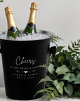 Personalised Matt Black Champagne Ice Bucket, Custom Engraved Wine/ Beverage Tub, Housewarming, Wedding, Engagement, Christmas Barware Gift