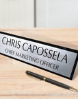 Custom Engraved Acrylic Desk Name Plate, Personalised Professional New Job Title Sign, Office Accessory, Title Banner, Job Role Quote Plaque