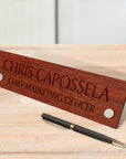 Custom Engraved Standoffs Wooden Desk Name Plate, Personalised Plywood Professional New Job Title Sign, Office Accessory, Title Banner, Job Role Quote Plaque