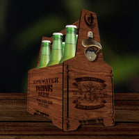 Custom Made Laser Cut & Engraved Wooden 6 Pack Beer Carrier, Personalised Wooden Name/ Logo Bottle Caddy Box, Father's Day, Groomsmen Gift for Him