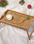 Personalised Dear Santa Bed Tray Table, Custom Engraved Christmas Eve Board, Etched Reindeer Milk Carrot Cookie Platter Wood Xmas Night Tray