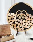 Custom Made Laser Cut Wooden & Acrylic Round Shape Wedding Heart Drop Box Rustic Personalised Circle Guest Book Alternative Stationery Decor