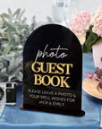 Custom 3D Raised Acrylic & Engraving Polaroid Photo Guestbook Arch Sign, Personalised Logo Wedding Wishing Well Memorial Signage Table Decor