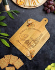 Personalised Wooden Paddle Chopping Board, Customised Cheese Serving Handle Tray, Engraved Charcuterie Platter, Housewarming, Corporate Gift