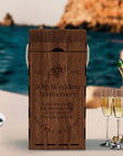 Custom Made Laser Cut & Engraved Carry Rope Handle Double Wooden Wine Box, Personalised Plywood/ MDF Name/ Logo Wedding, Birthday, Corporate Wine Bottle Gift Boxes