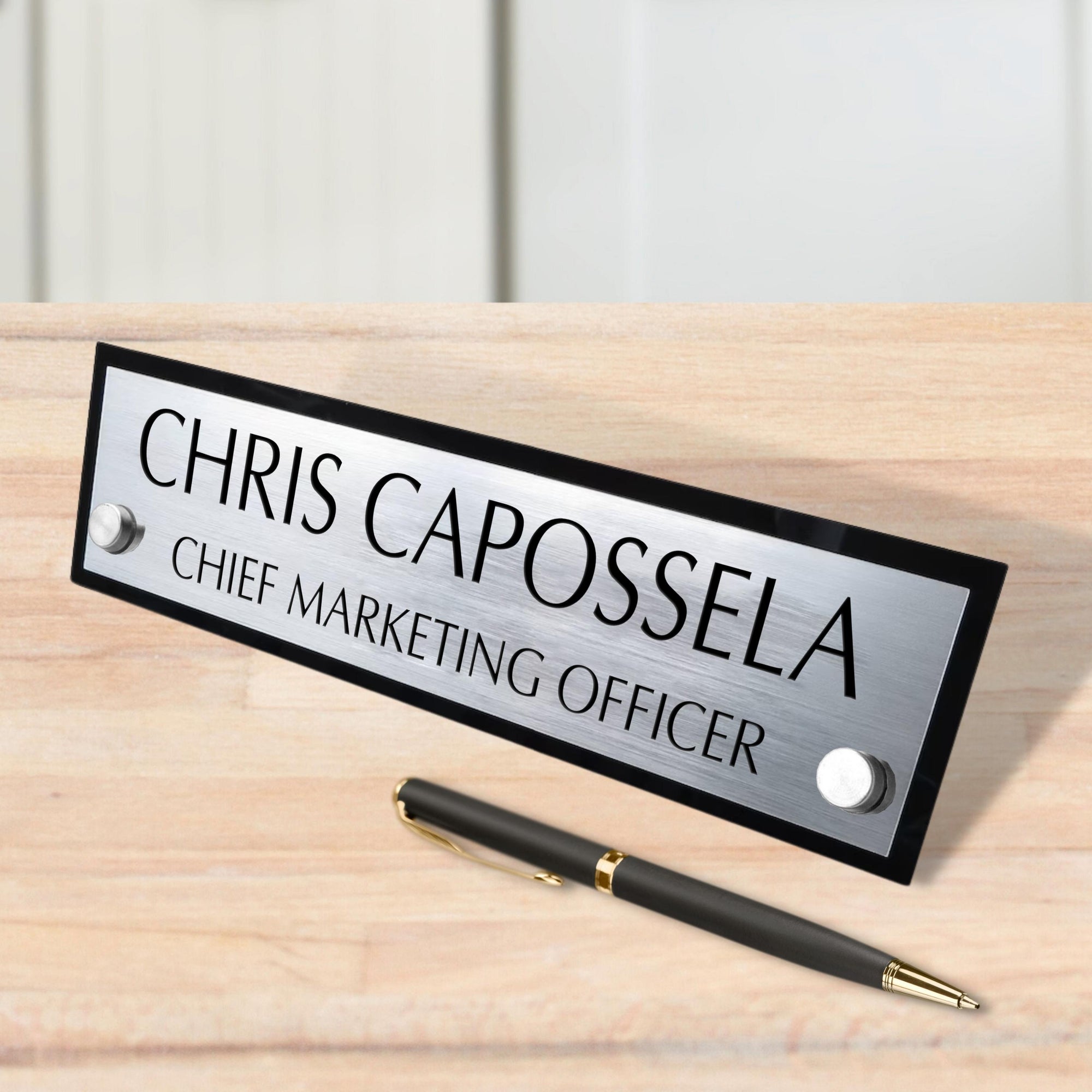 Custom Engraved Standoffs Acrylic Desk Name Plate, Personalised Professional New Job Title Sign, Office Accessory, Title Banner, Job Role Quote Plaque