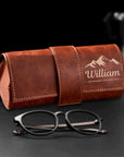 Personalised Unisex Leatherette Sunglasses Case, Custom Engraved Logo Eyeware/ Eyeglasses Box, Groomsman, Mother, Father Birthday, Xmas Gift