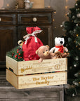 Personalised Christmas Eve Wood Crate, Customise Santa Delivery Kid Toy Box Decor First Xmas Present Family Tradition Corporate Gift Storage