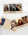 Custom Print 3 Photo Collage Wood Plaque, Personalised Bamboo Photobooth Strip, Picture Fridge Magnet, Anniversary, Birthday, Mum, Dad Gift