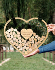 Custom Made Laser Cut Plywood Heart Shape Wedding Drop Box, Rustic Personalised Name & Date Guest Book Alternative, Stationery Table Decor