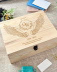 Personalised Etched Memorial Wooden Keepsake Box, Custom Engraved In Loving Memory Treasure Storage, Pet Loss, Sympathy Heaven Mourning Gift