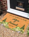 Personalised Floral Garden Coir Doormat, Customised Color Logo Printed Property Estate Entry Welcome Outdoor Indoor Mat, Housewarming Gift