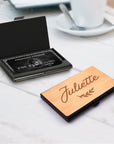 Custom Engraved Wooden Logo Business Cards Case, Personalised Credit Card Holder, Slim Wallet, Employee Colleagues Promotion, Corporate Gift