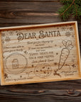 Personalised Dear Santa Treat Tray, Custom Engraved Christmas Eve Board, Etched Reindeer Milk, Carrot Cookie Platter, Wooden Xmas Night Tray