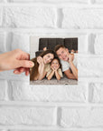 Personalised Set of 4 Wooden Photo Block Square, Custom UV Print Image Wall Hanging Display, Memory Frame Tile Gallery, Housewarming Gift