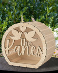 Custom Made Laser Cut Plywood Wishing Well Box, Personalised Name & Date Money, Envelope, Card Boxes, Rustic Wedding Memory Keepsake Gift