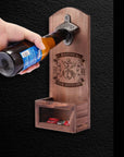 Custom Engraved Wooden Beer Bottle Opener & Cap Catcher/ Collector, Personalised Name Logo, Father's Day, Christmas, Groomsmen Gift for Him