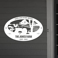 Custom Made Acrylic Farm House Scenery Hoop Sign, Personalised Rustic Chicken Coop Signage, Backyard Patio Ranch Wall Art, Housewarming Gift