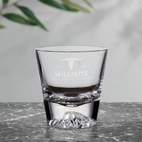 Personalised 280ml Whiskey Rock Mountain Thick Bottom Glass, Custom Engraved Scotch Tumbler, Corporate Housewarming Wedding, Groomsmen Gift