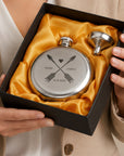 Personalised 5oz Round Hip Flask Gift Box Set for Men