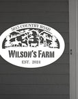 Custom Acrylic Farm House Scenery Hoop Sign, Personalised Rustic Horse & Cow Signage, Backyard/ Patio Deck Ranch Wall Art, Housewarming Gift