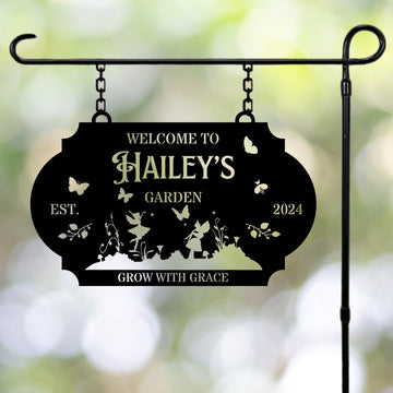 Custom Acrylic Fairy Tale Garden Sign, Personalised Name Lawn, Green House / Flower Bed/ Backyard/ Patio/ Plant Wall Art, Housewarming Gift