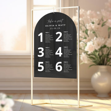Personalised Wedding Seating Chart Arch Sign, Custom UV Print Guest Plan, Find Your Table Mirror Signage, Engagement/ Birthday Party Decor