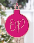 Personalised Double Layer Acrylic Mirror Initials Christmas Bauble, Custom Laser Cut Monogram Hanging Tree Ornament, Xmas Decor, Teacher Gift Tags