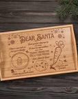 Personalised Dear Santa Bed Tray Table, Custom Engraved Christmas Eve Board, Etched Reindeer Milk Carrot Cookie Platter Wood Xmas Night Tray