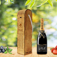 Custom Made Laser Cut & Engraved Carry Rope Handle Wooden Wine Box, Personalised Plywood/ MDF Name/ Logo Wedding, Birthday, Corporate Wine Bottle Gift Boxes