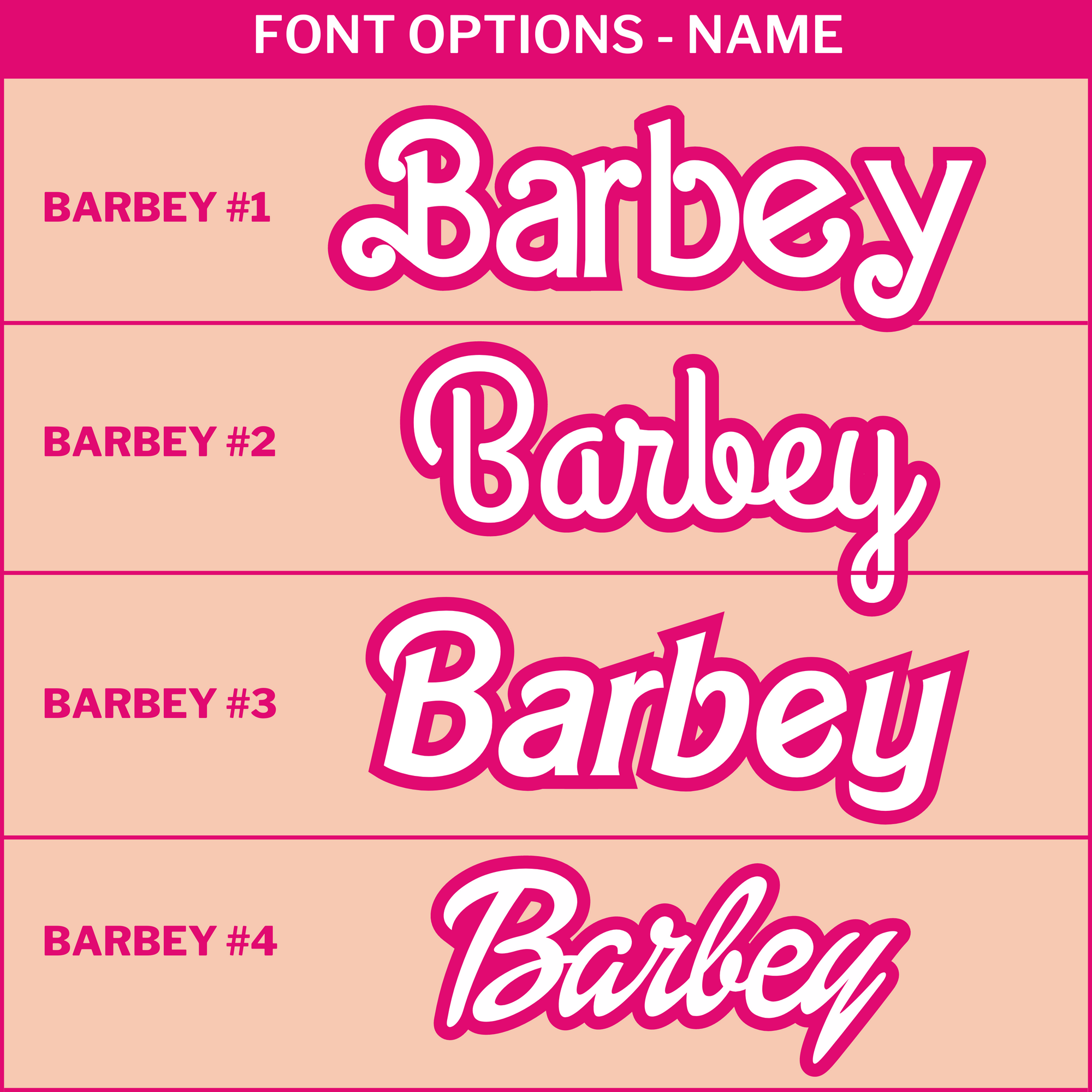 Custom Acrylic 3D Double Layered Barbie Name Round Plaque